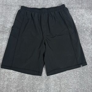 Prana Shorts Men's Large Black Pull On Flex Lined Athletic Activewear Drawstring
